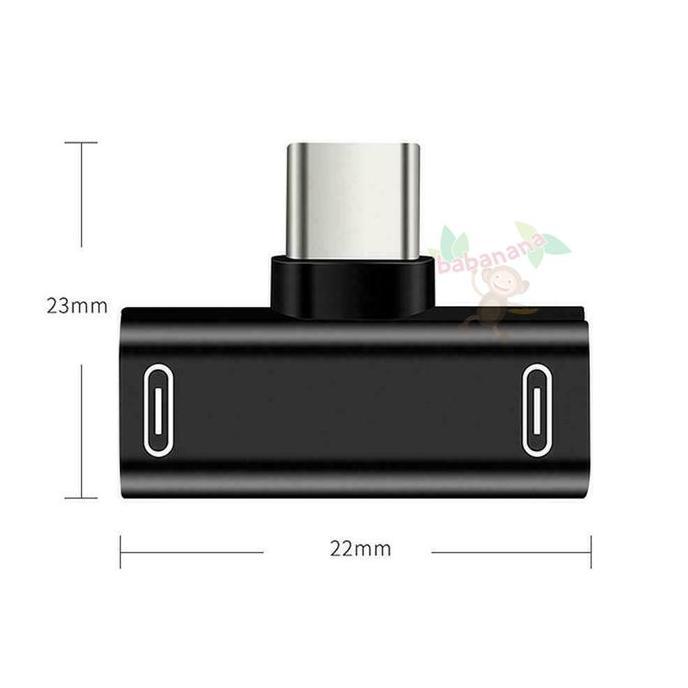Outpic- Otg Splitter 2 In 1 Type-C Output Gaming Cabang Tipe C Cabang