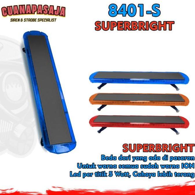 Murah Lightbar Slim 8401 Biru atau Merah rotator atap patwal dan ambulance Non COD