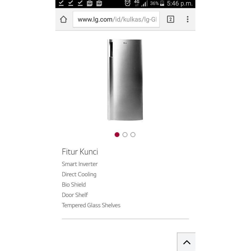 Foodpac- Freezer Lg Gn-Inv304Sl Inverter 6 Rak Lemari Es Pembeku Es Batu Kulkas