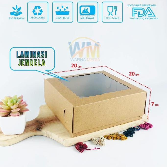 Foodpac- (Isi 20Pcs) Dus Box Bolu 22X22X7 / Dus Nasi Catering 22X22X7 / Dus Kue 25X25X7 / Dus Bolu 2