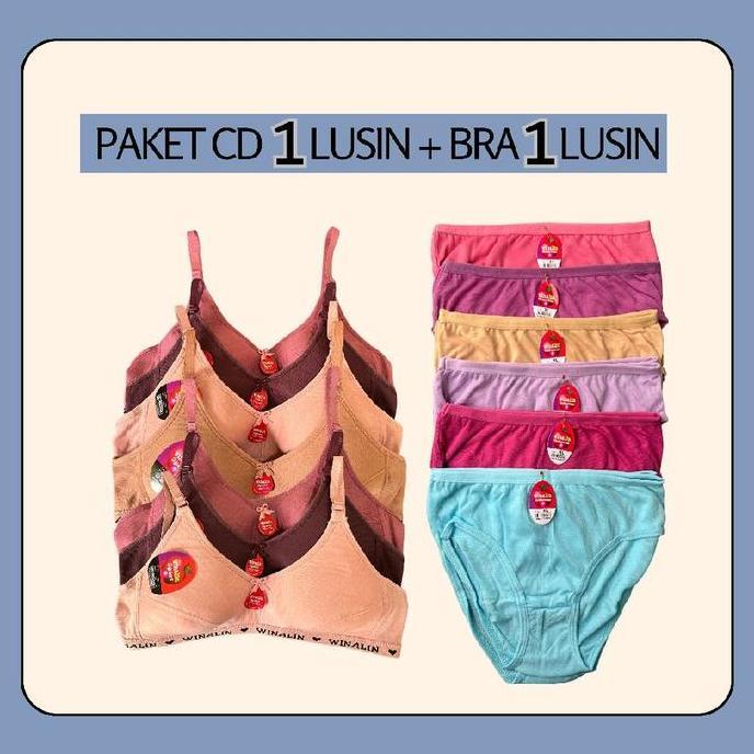 Wkwx- Paket Murah Meriah Winalin 1 Lusin Cd + 1 Lusin Sportbra Paket Winalin Cd+Sportbra Paket Murah