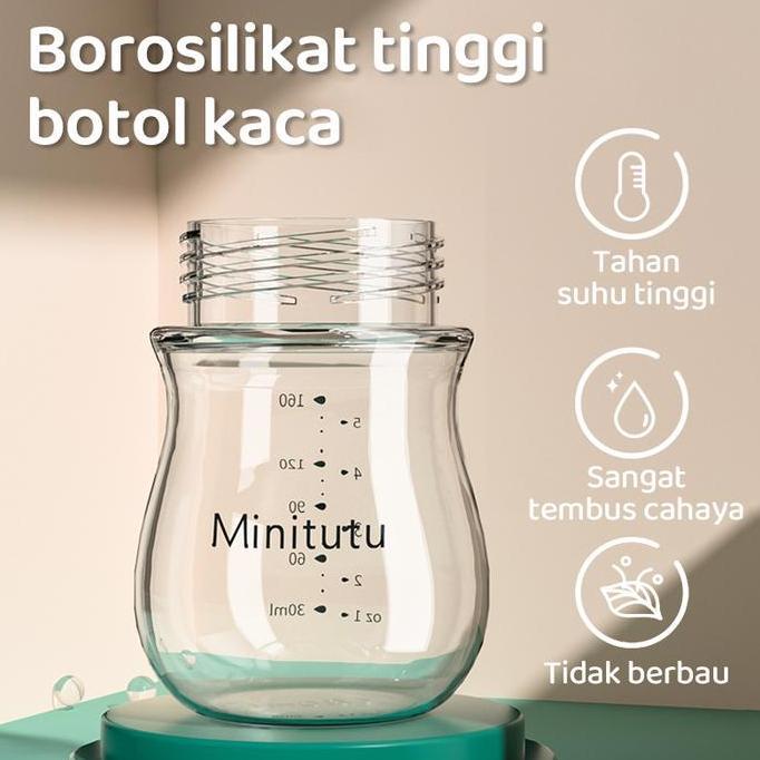 Bybyzx- Mintutu Botol Susu Bayi Baru Lahir Bahan Kaca/Ppsu Mulut Lebar Cocok Untuk Bayi Baru Lahir 0