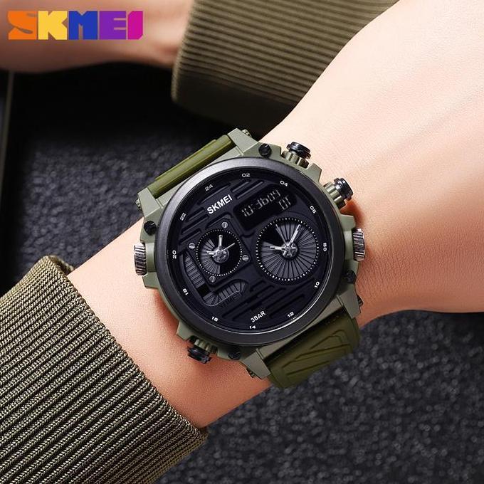 Wgwg- Jam Tangan Pria Analog-Digital Sport Tahan Air Tali Silikon Skmei 2202