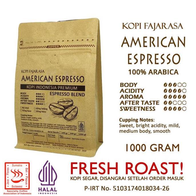 Kopi Fajarasa American Espresso Biji Kopi Espresso Blend 1 kg