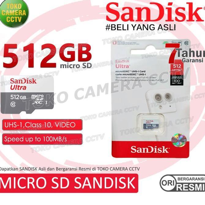 TERBARU - SanDisk MicroSD 512GB Kartu Memori 512GB UHS-1 Memory Card Class 10