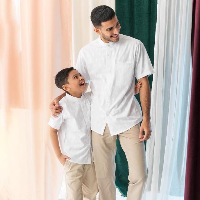 Casella Baju Koko Pria Lengan Pendek | Koko Couple Ayah-Anak Nizar Edition
