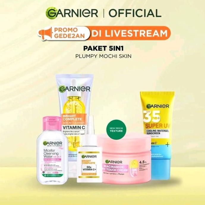 Garnier 5in1 Paket Skincare lengkap Glowing (FREE GIFT)