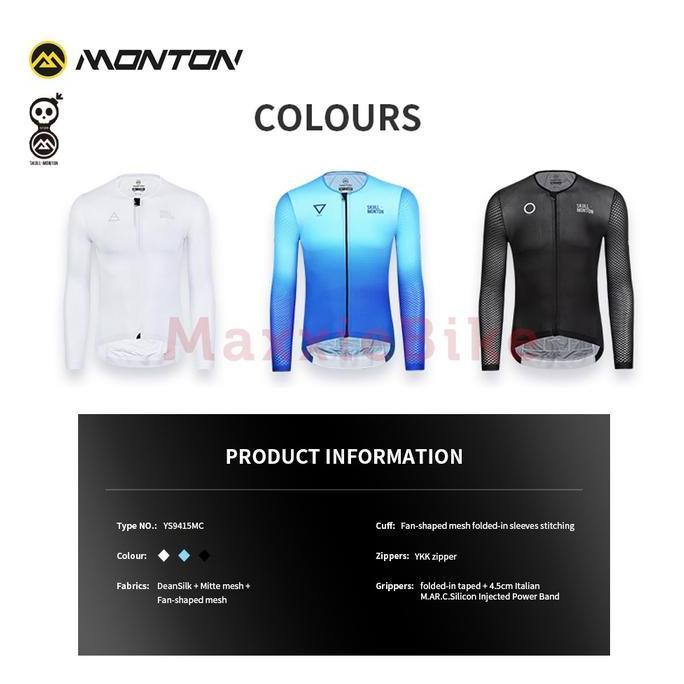 Monton Baju Jersey Sepeda Pria Lengan Panjang Cobrand Men Long Sleeve Cycling Jersey Skull Monton