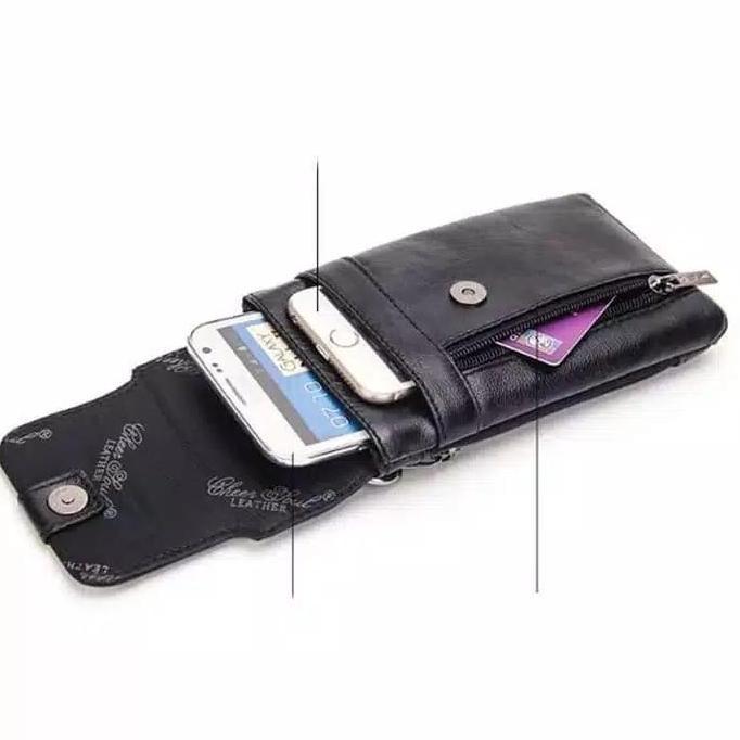 dompet hp pria pinggang kulit asli cheersoul sarung hp pria kulit 3227 Terlaris
