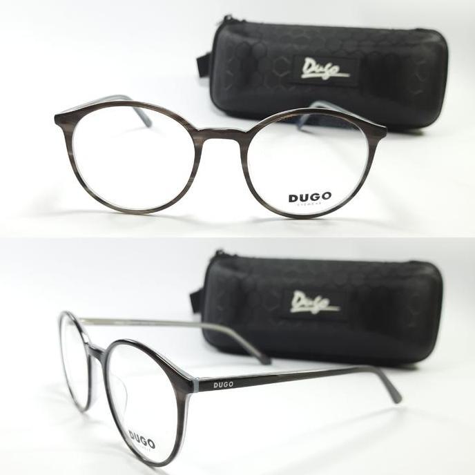 Frame Kacamata Pria Wanita Dugo 5200 Motif Kayu Original gratis lensa Terlaris