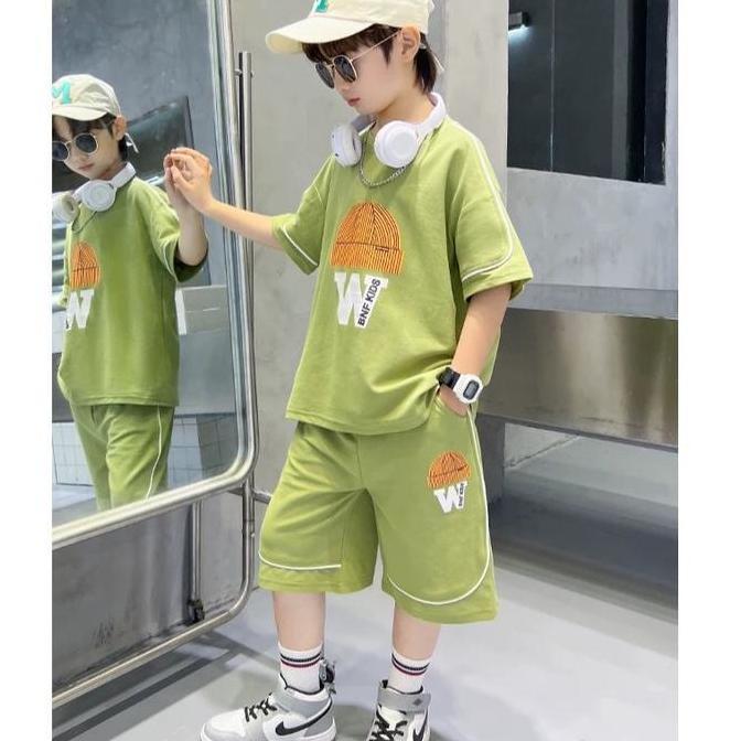 Linglingkids Setelan Anak Import Keren 6-15thn Cowok Korea Tanggung Baju Anak Laki-laki Fashionable 
