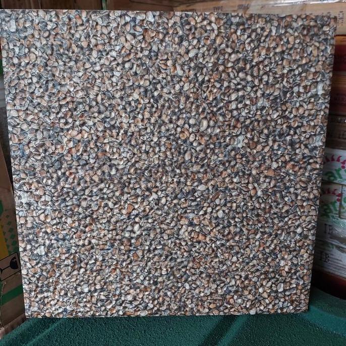 KERAMIK LANTAI 40X40 KASAR MOTIF BATU ALAM BATU CORAL TIMBUL [terbaik]