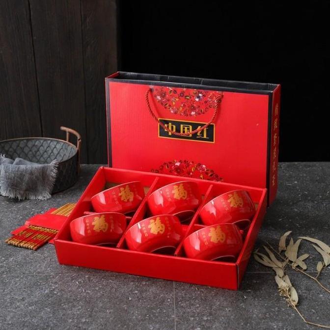 mangkok imlek gift set mangkok keramik gift set fu