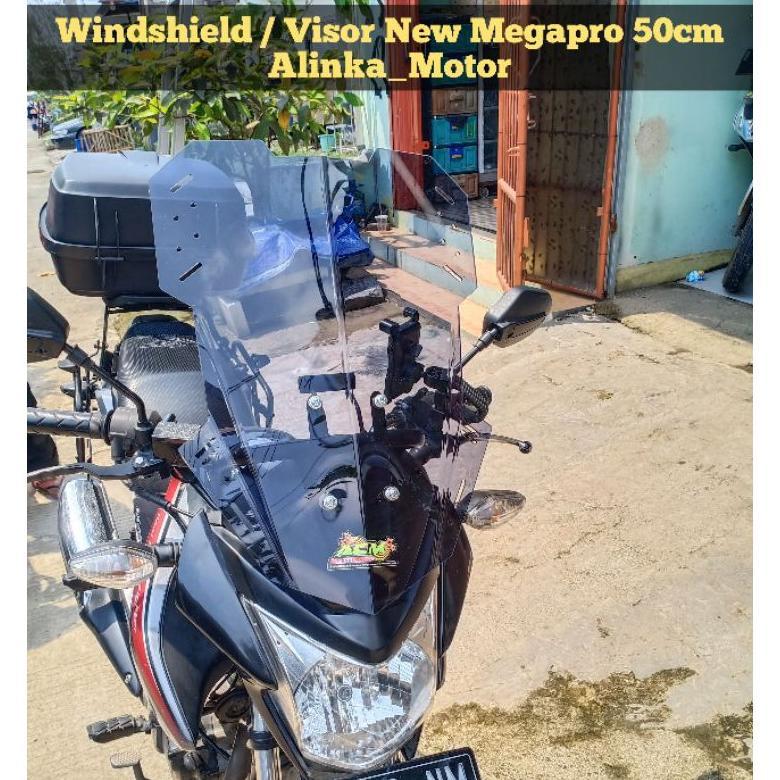 PAKET Breket+Visor 50cm V.1 New Megapro | Verza Visor Megapro Visor Touring Megapro Windshield Megap