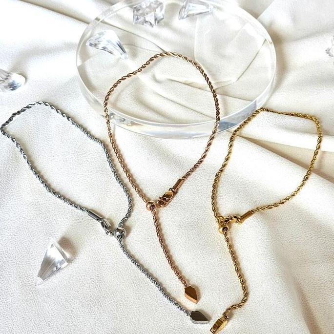 Kilaugaya- Thiqla - Gelang Kaki Dewasa Jumbo Hurriyah - Gelang Kaki Tali Tambang Emas Mirip Gelang K