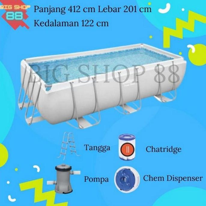 BESTWAY KOLAM RENANG PORTABLE KOLAM RENANG ANAK JUMBO PRISM POOL 4M