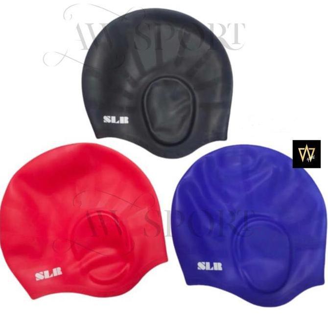Topi Renang Selam SLR Silikon Full Tutup Telinga