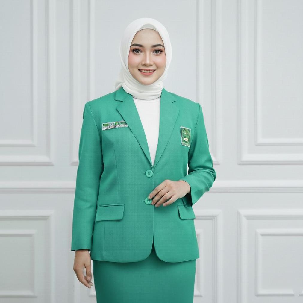 PREMIUM JAS WANITA FATAYAT NU NASIONAL SETELAN RESMI HIJAU & TOSCA | BAHAN ADEM & RAPI