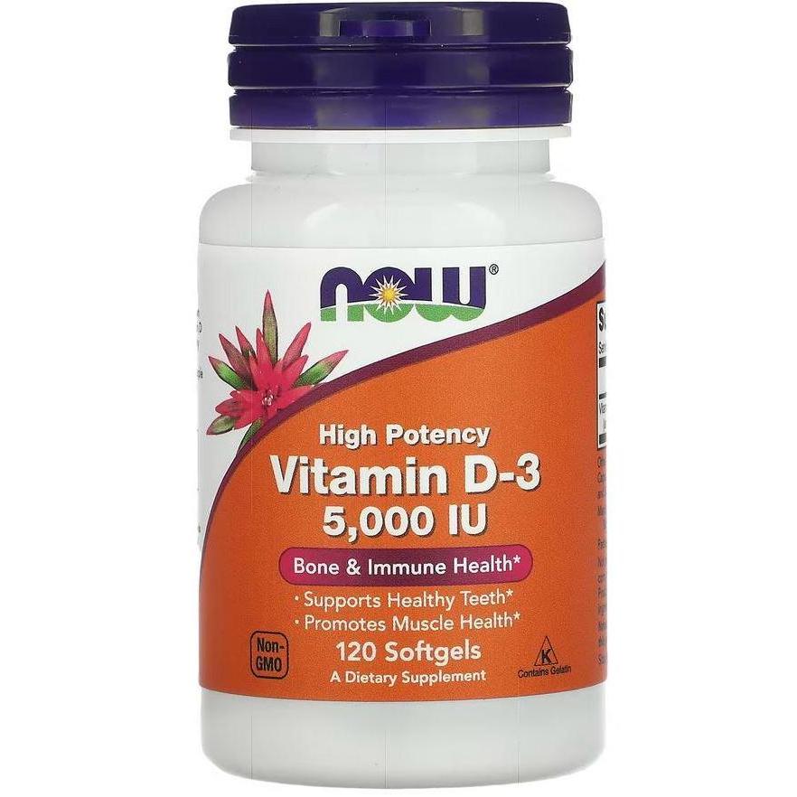 Cod,Bisa- Now D3 5000 120 Softgel Now Food Vitamin D3 5000 Vit D3 5000 Jamin Usa