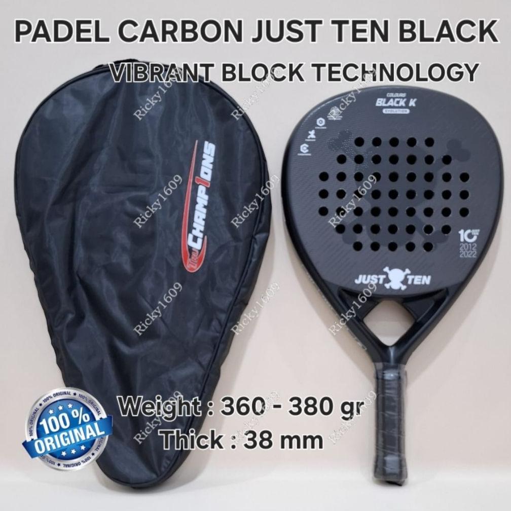 PADEL RACKET CARBON JUST TEN BLACK K EVOLUTION / RAKET PADEL CARBON JUST TEN BLACK K EVOLUTION (FULL