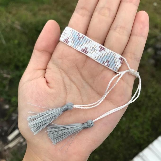Lansungkirim- Gelang Etnik5 Row Bead Loom Bracelet - Gelang Tali Handmade Persahabatan