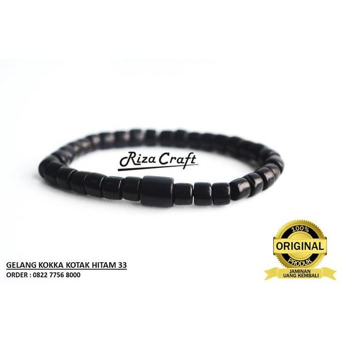 Otwkirim- Gelang Tasbih Kayu Kokka Kaukah Asli Turki Arab Kotak Hitam 33 Butir