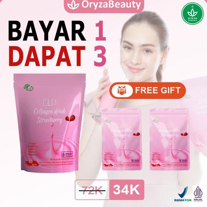 Cod,Bisa- Bayar 1 Dapat 3 Eld Collagen Drink Minuman Kecantikan Suplement Beauty