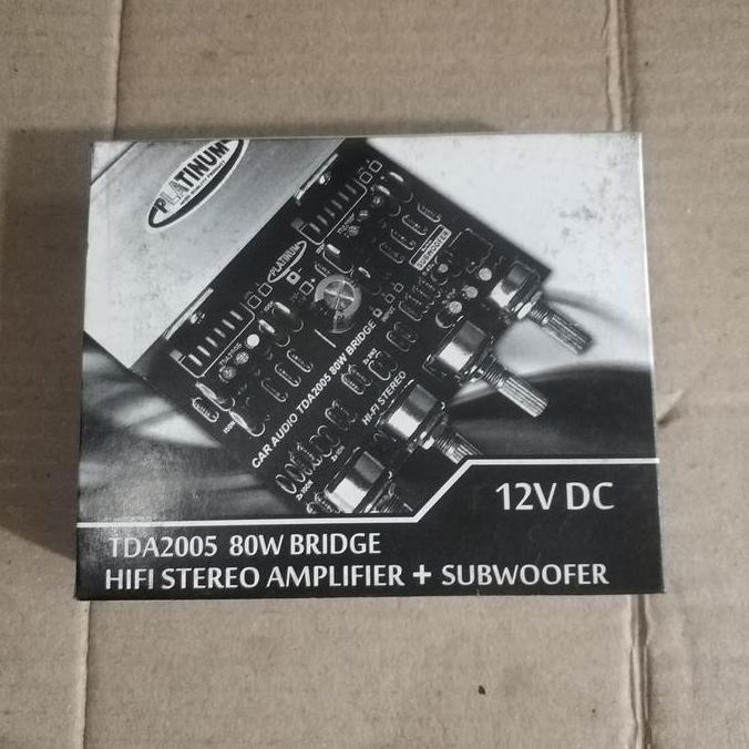 Kit power 12v platinum TDA2005 80W amplifier+subwoofer
