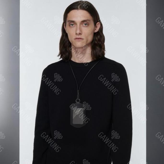 Doxdoc- Lanyard Id Card Holder Slide Kalung Name Tag Kartu Hitam Chslide Metal Transparan