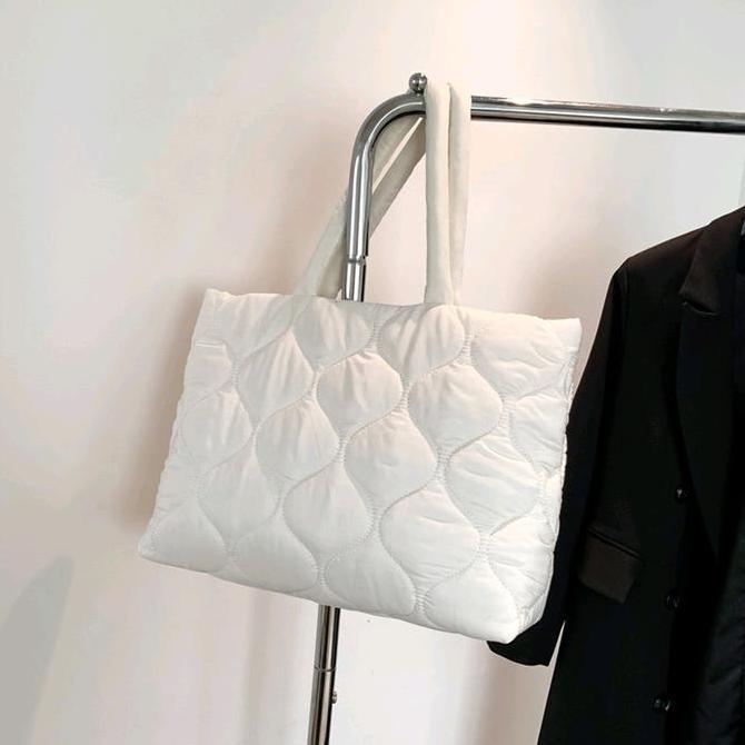 Beranigaya- Puffy Bag Lusiana / Tote Bag Resleting Big Size Laptop Up To 16 Inch Tas Laptop Kekinian