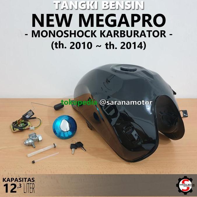 Look- Tangki Bensin Honda Megapro Mono Karburator Hitam Biru Merah Putih Redi Stock Epoxy Tebal Berk