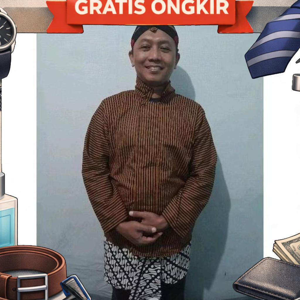 Baju Lurik Adat Jawa Laki / Perempuan Dewasa Baju Surjan Adat Jawa - Bahan Halus