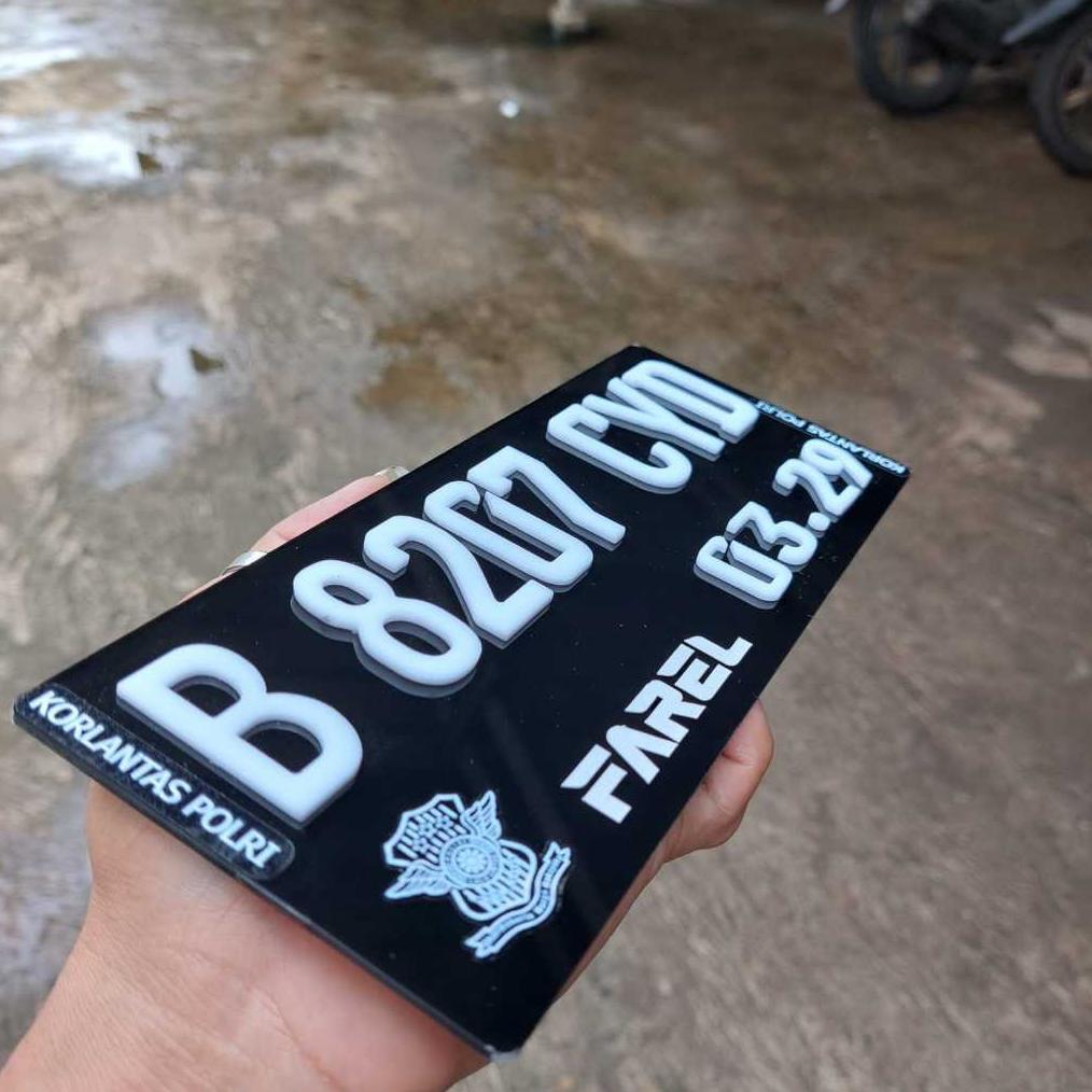 Plat Nomor Motor Putih Baut tanam / Plat nomor Motor Model Baru / Plat Nomor Motor Akrilik/ Plat Nom