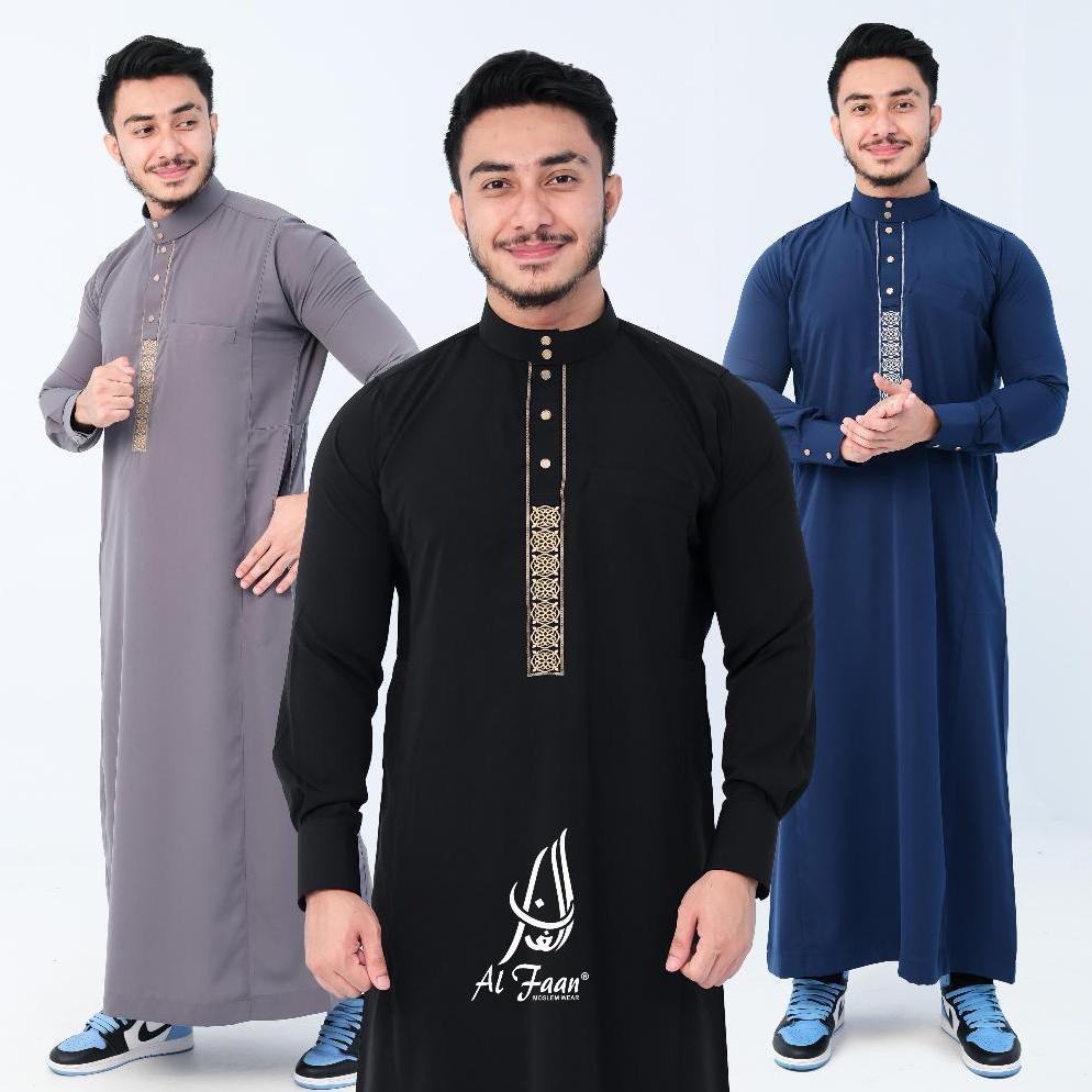 PREMIUM JUBAH GAMIS SLIMFIT PRIA BORDIR JUBAH PRIA MUSLIM GAMIS PRIA PANJANG MANSET KANCING BORDIR J