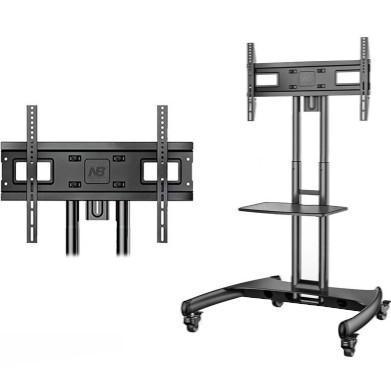 Nb Ava 150032-70 Bracket Tv Standing 32-75 Inc Hitam Dual Poles Vesa 200X200-600X400 Adjustable Heig