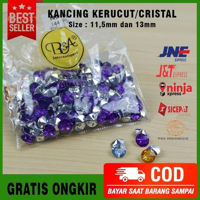 Bestone- Kancing Kristal Hias Kerucut Untuk