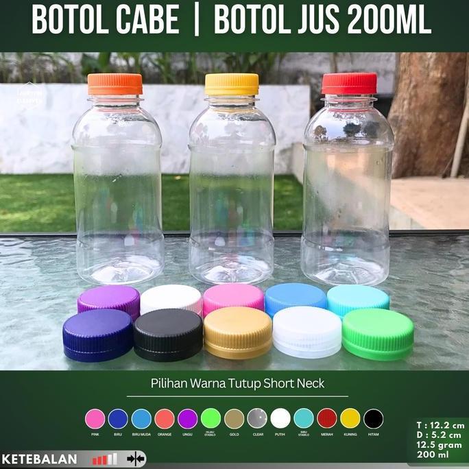 Isi 100 Pcs Botol Cabe 200 ml / Botol Plastik 200 ml / Botol Sanno