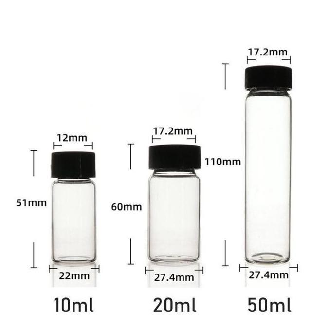 10/20/50ml Botol Kaca Tutup Ulir 10pcs Botol Kaca Mini Botol Kaca Kecil Universal Botol Sample Parfu