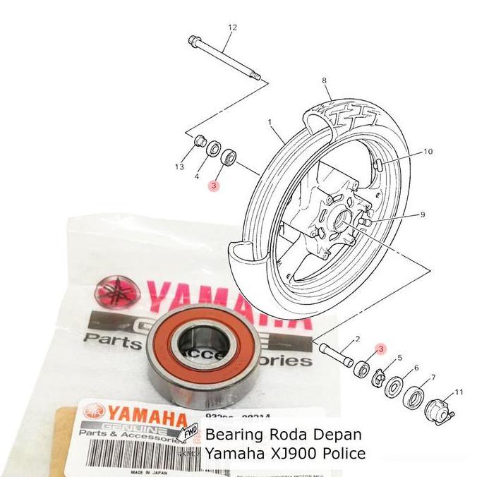Bearing Laher Roda Depan Yamaha XJ900 XJ 900 Police Diversion