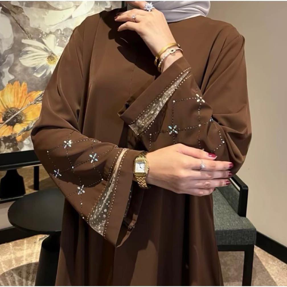 Best Sale Abaya Qonita Payet Premium Anti Uv Gamis Muslim Payet Kristal Abaya Mesir Terbaru