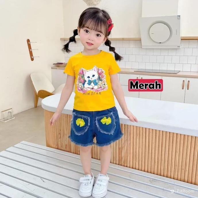 Promo {PAKET HEMAT 2 SETEL} Setelan Anak Perempuan Gemoy Cewek Import Korea Bayi Baju Outfit Cewek U