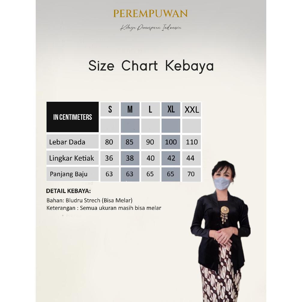 Grade Ori Samaya Set Kebaya Kutu Baru Bludru Beludru Hitam Polos Premium Lengan Panjang Size Dewasa 