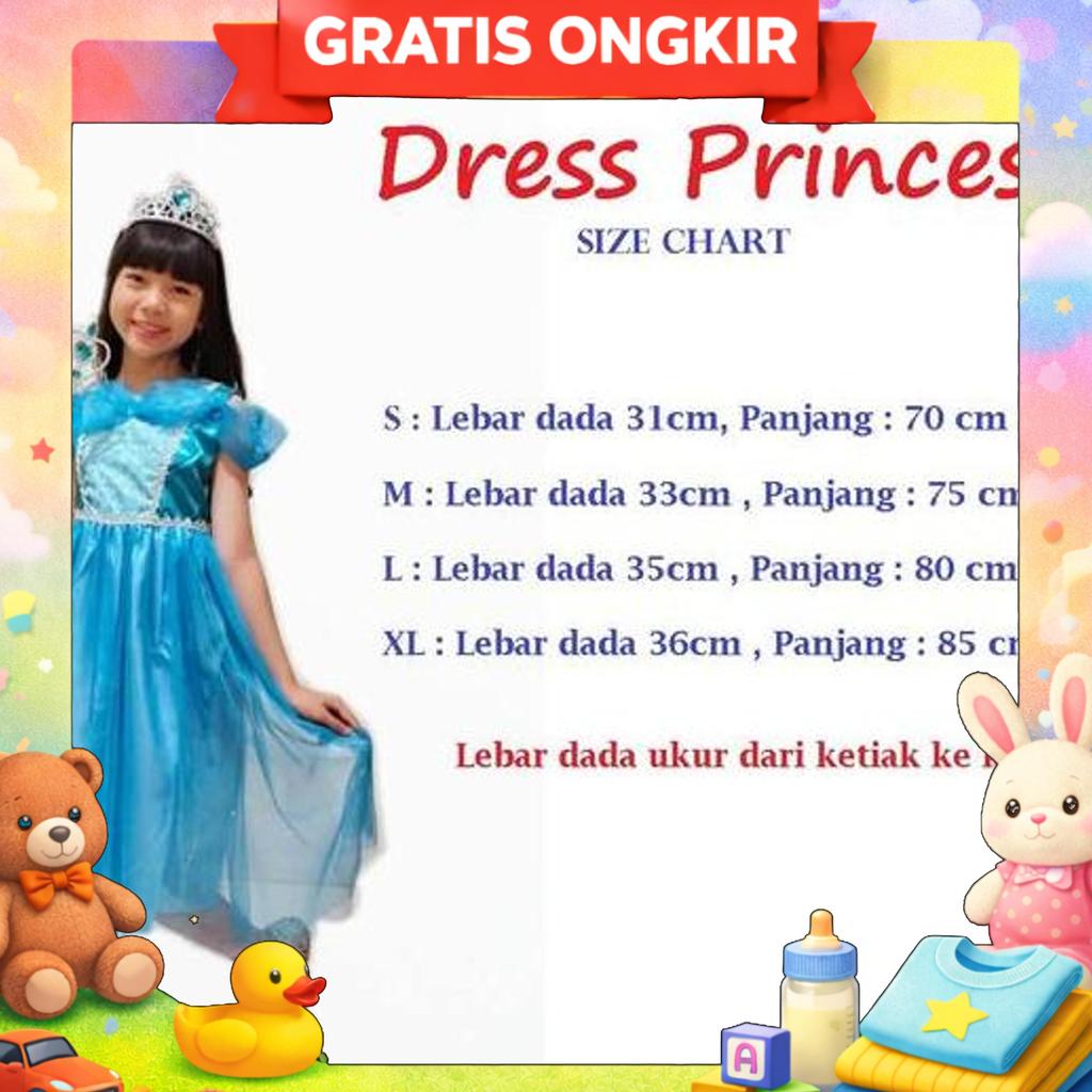 1 Set Gaun Rapunzel + Aksesoris/ Dres Pesta Ulang Tahun Anak / Gaun Ulang Tahun  / Baju Pesta Anak P