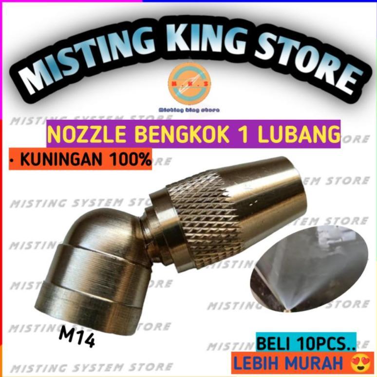 Bisa Cod Nozzle Kuningan Sprayer Elektrik Bengkok 1 Lubang Misting Nozle Spuyer Kabut Knapsack Nosel
