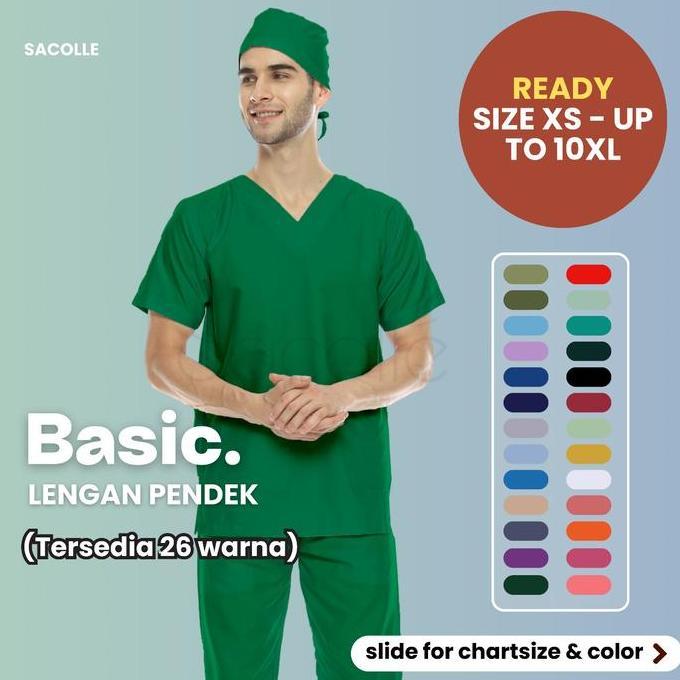 BEST SELLER / PREMIUM READY TANPA PO Baju OK / Baju Jaga / Baju Scrub Dokter/ Baju OKA