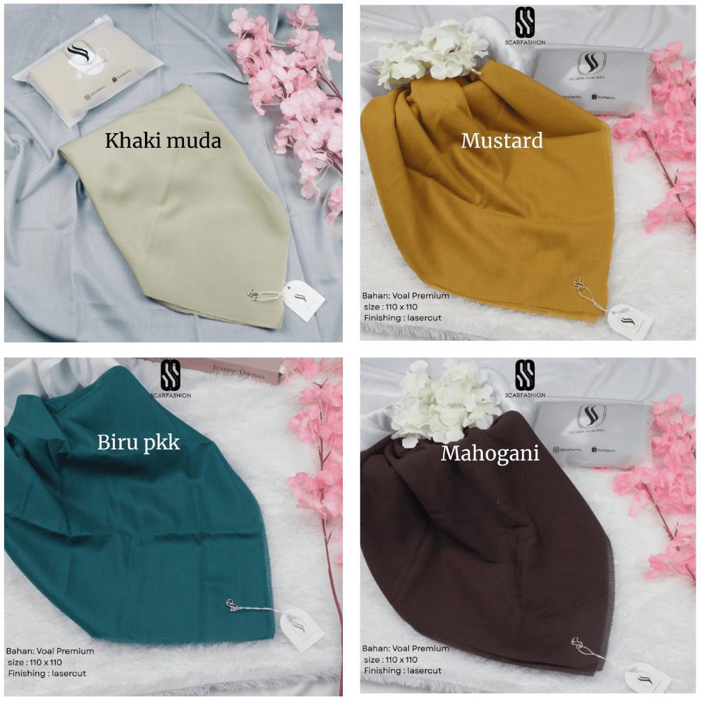 Jilbab Khaki Muda PNS Hijab Segiempat voal Premium Kerudung Dinas ASN Warna Khaky mustard by scarfas