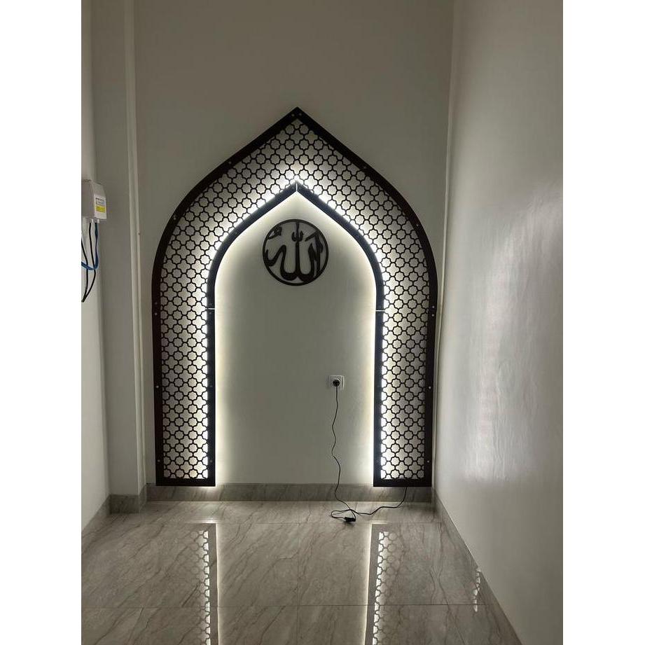 Thebest- Mihrab Mushola Rumah V2 | Dekorasi Mihrab Mushola Moroccan Style LED