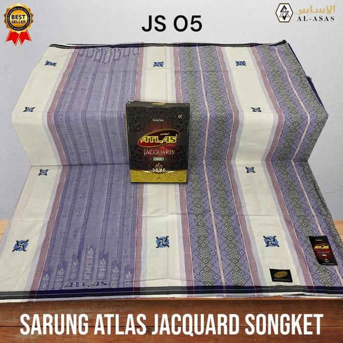 Thebest- AL ASAS Sarung ATLAS JAQUARD SONGKET GOLD