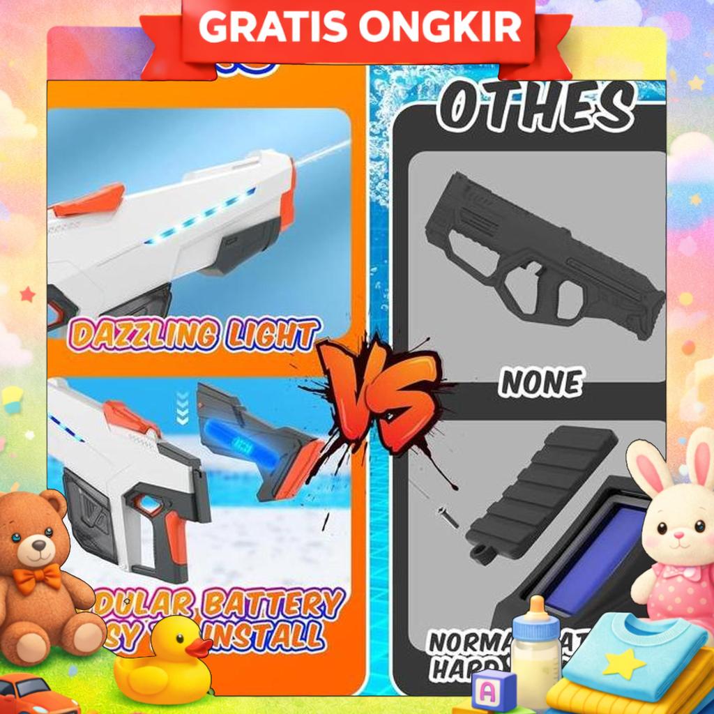 Pistol Air Elektrik Mainan Anak Water Gun Tembakan - Electic Water Gun Auto Manual