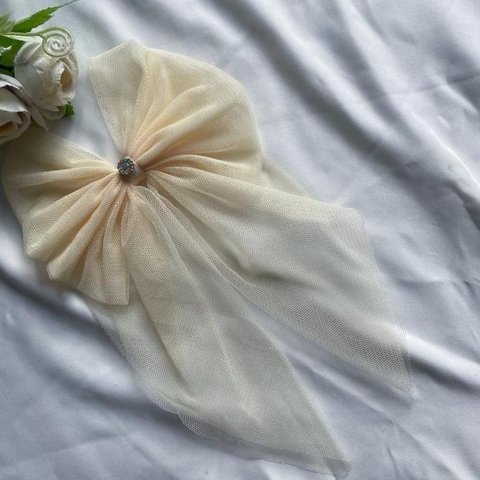 Thebest- Pita Hiasan Hijab Besar Tule bros Peniti Kerudung